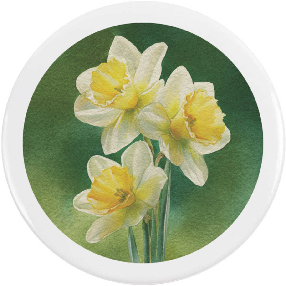 'Daffodils in Bloom' Button Badge - 58mm - Pin Back / Lapel Badge for Clothes, Bags, Accessories and Gifts (BB00164217)