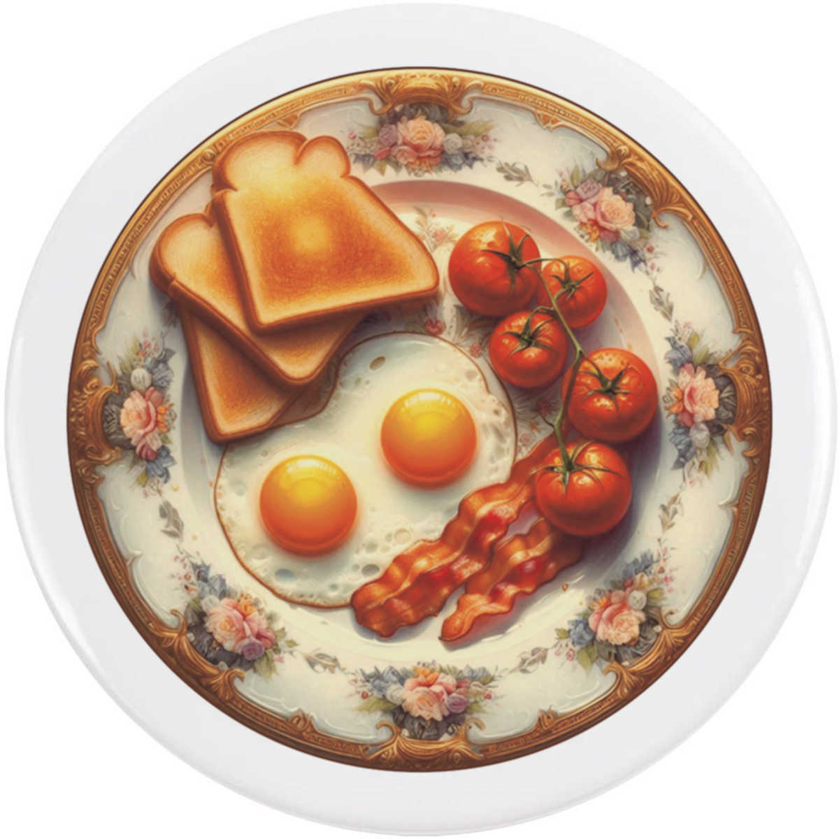 'Elegant English Breakfast' Button Badge - 58mm - Pin Back / Lapel Badge for Clothes, Bags, Accessories and Gifts (BB00164541)