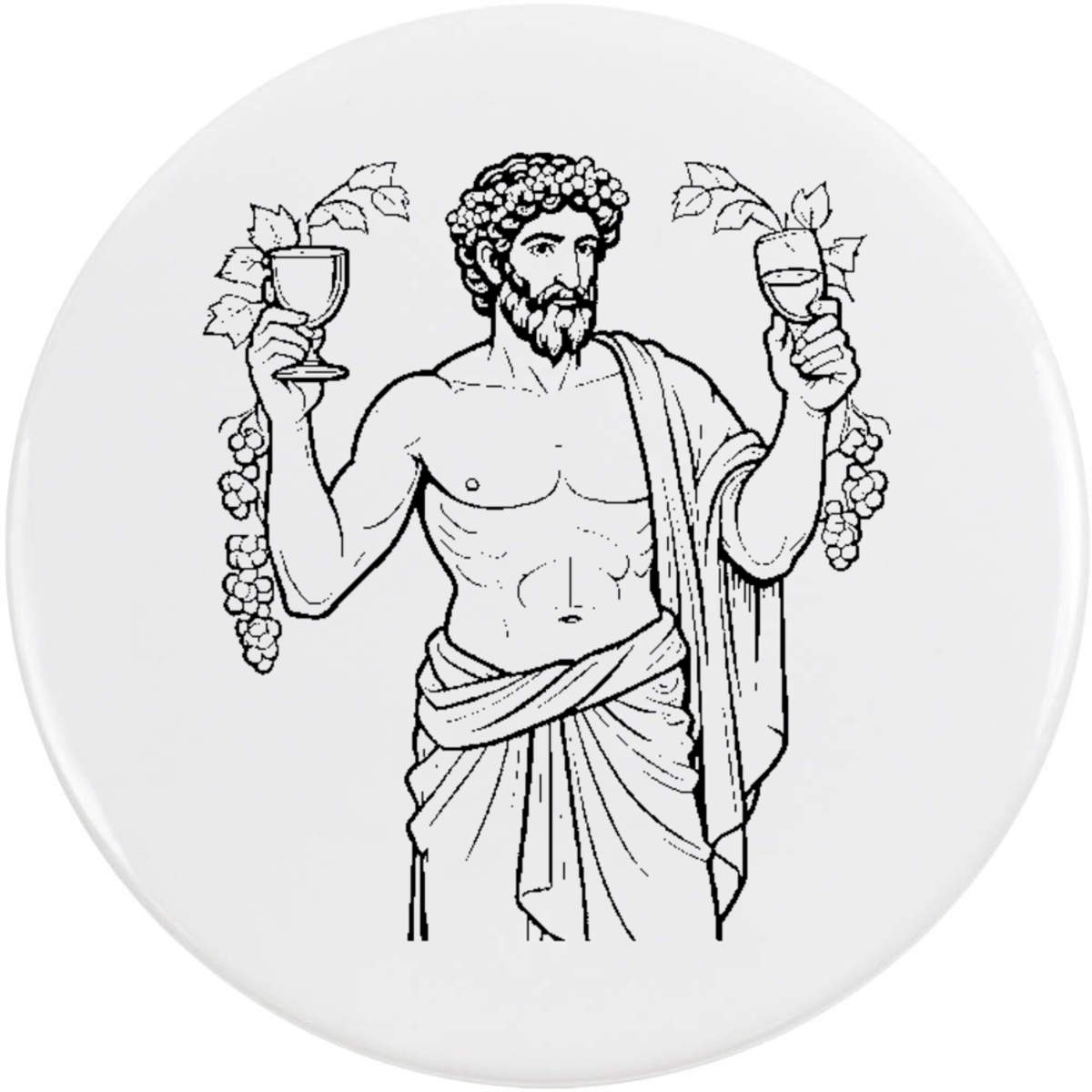 'Greek God Dionysus' Button Badge - 58mm - Pin Back / Lapel Badge for Clothes, Bags, Accessories and Gifts (BB00165375)