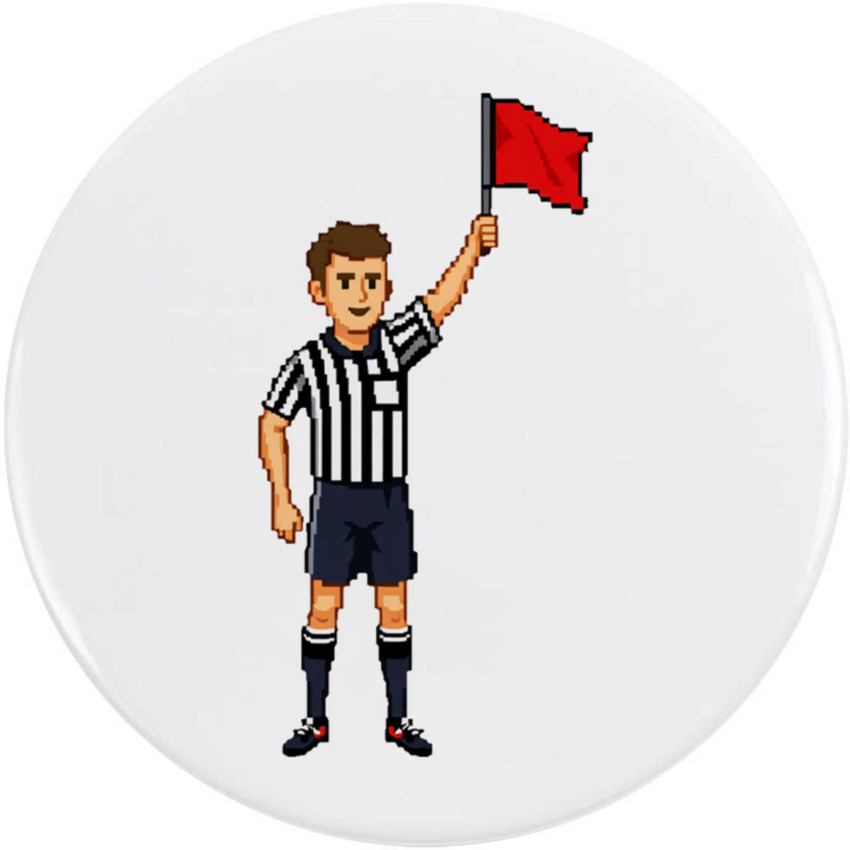 'Referee with Penalty Flag' Button Badge - 58mm - Pin Back / Lapel Badge for Clothes, Bags, Accessories and Gifts (BB00165552)