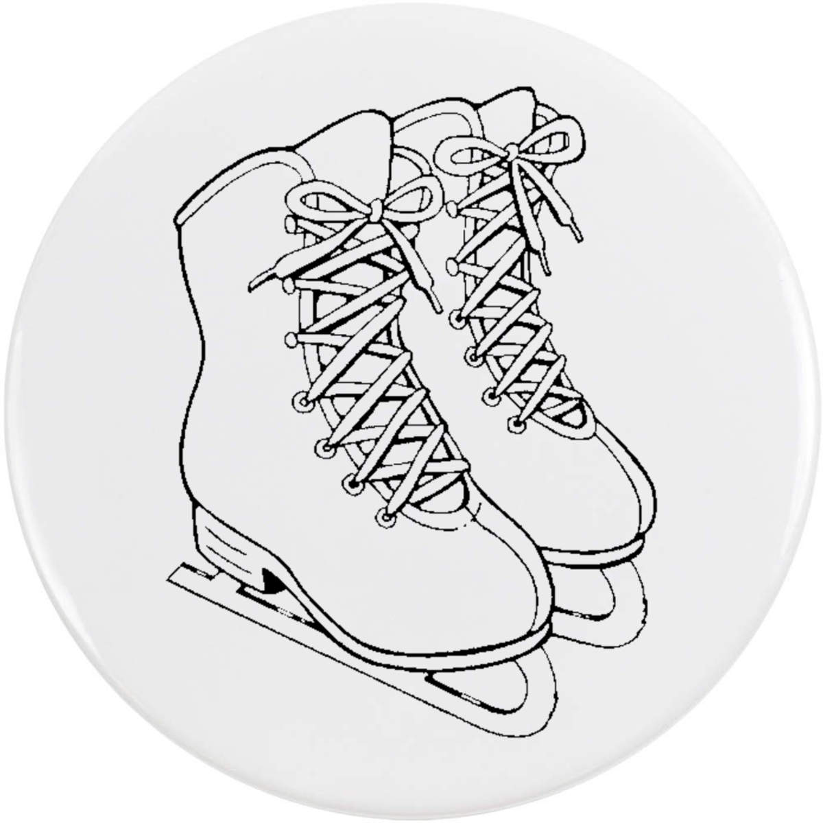 'Ice Skates' Button Badge - 58mm - Pin Back / Lapel Badge for Clothes, Bags, Accessories and Gifts (BB00166941)