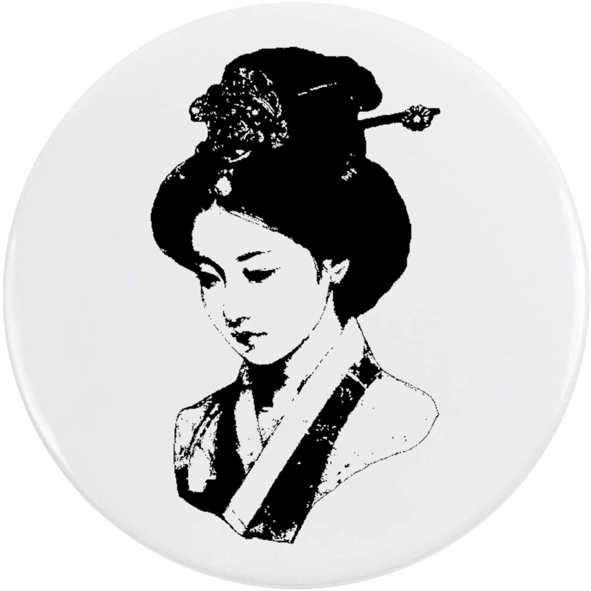 'Japanese Geisha Portrait' Button Badge - 58mm - Pin Back / Lapel Badge for Clothes, Bags, Accessories and Gifts (BB00167136)