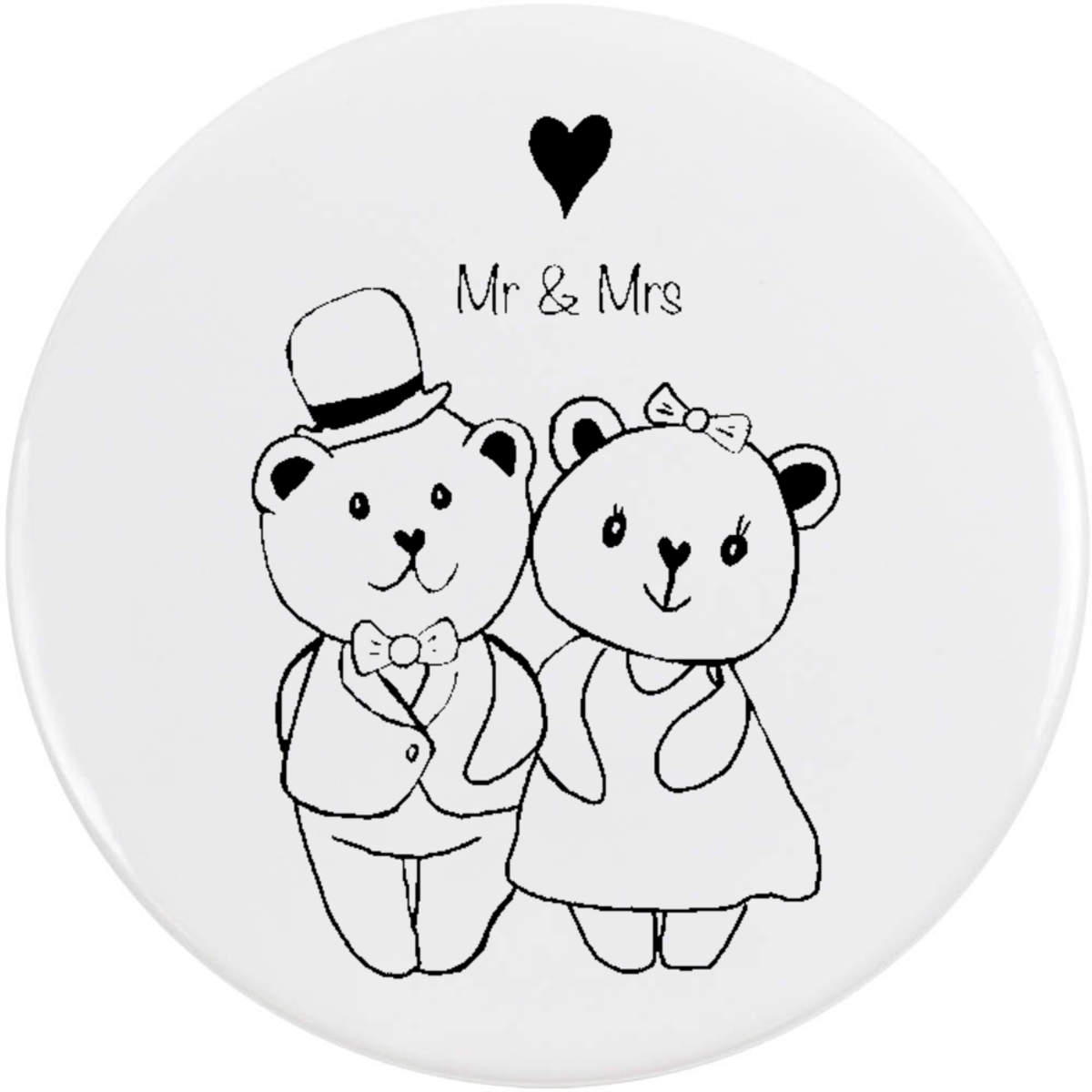 58mm 'Wedding Bears' Medium Button Pin Badge (BB00167268)