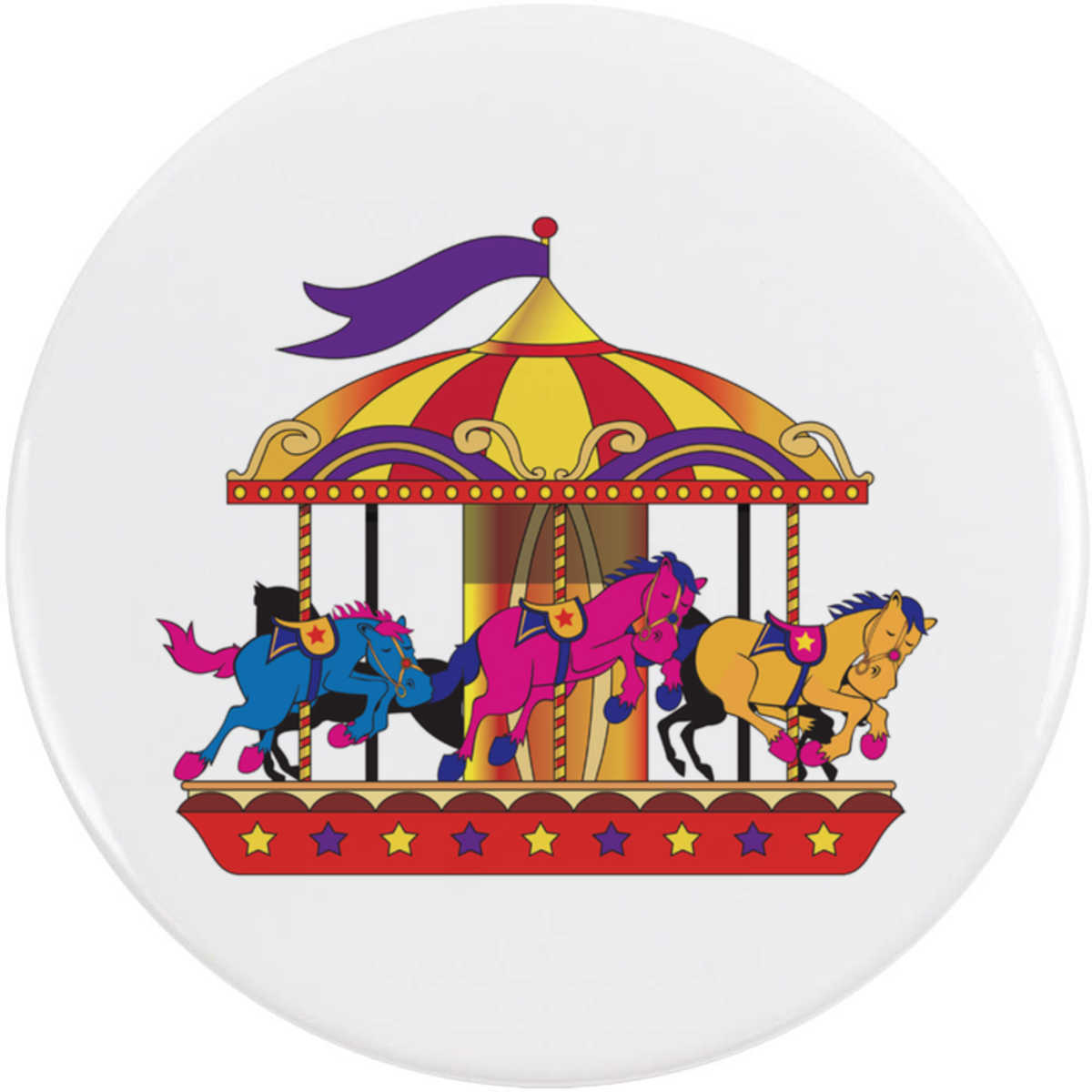 'Merry Go Round' Button Badge - 58mm - Pin Back / Lapel Badge for Clothes, Bags, Accessories and Gifts (BB00167988)