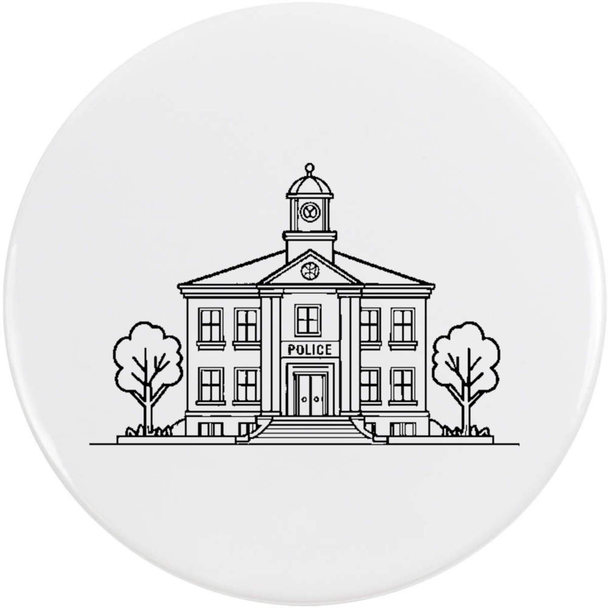 'Police Station' Button Badge - 58mm - Pin Back / Lapel Badge for Clothes, Bags, Accessories and Gifts (BB00168327)