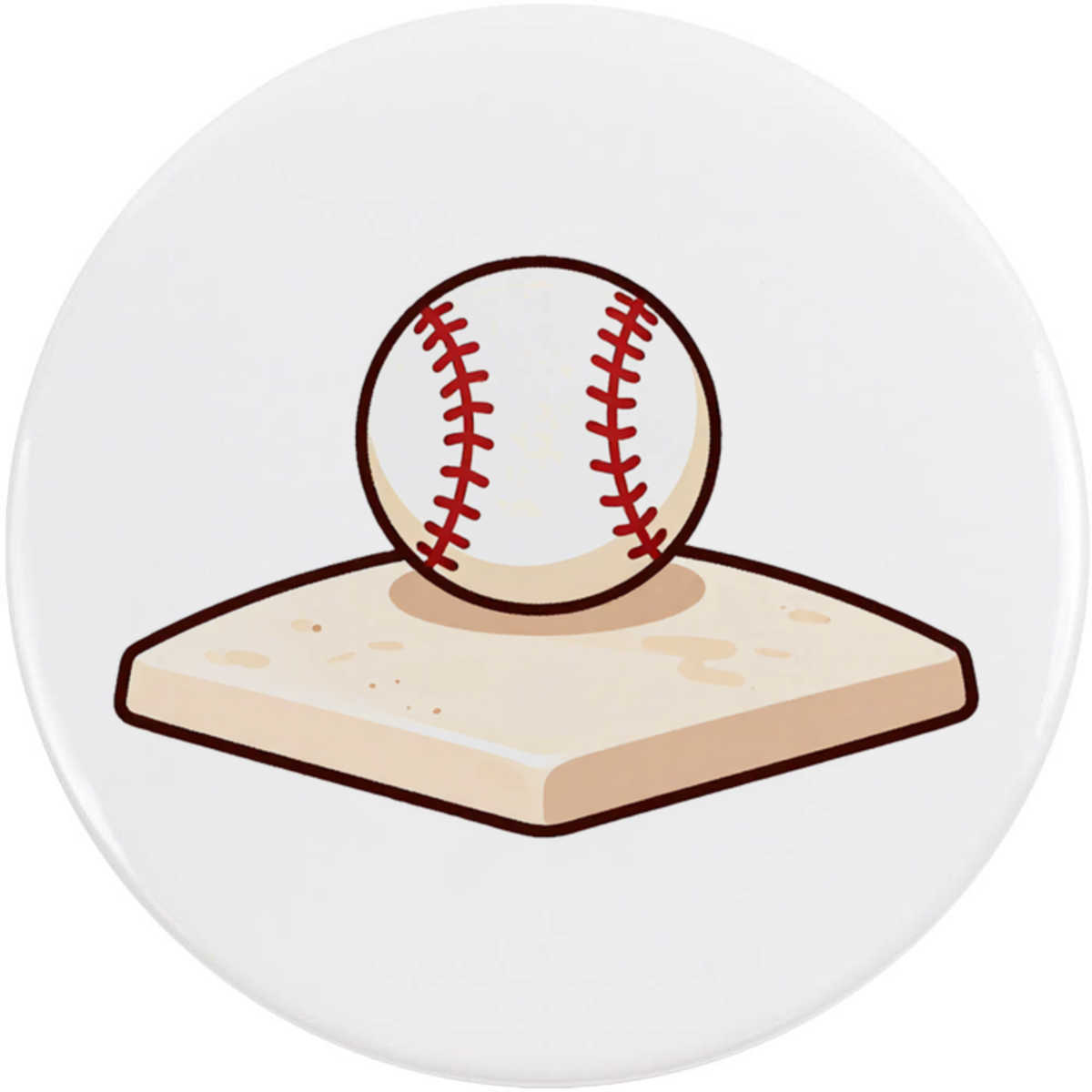 'Baseball & Base Plate' Button Badge - 58mm - Pin Back / Lapel Badge for Clothes, Bags, Accessories and Gifts (BB00168333)