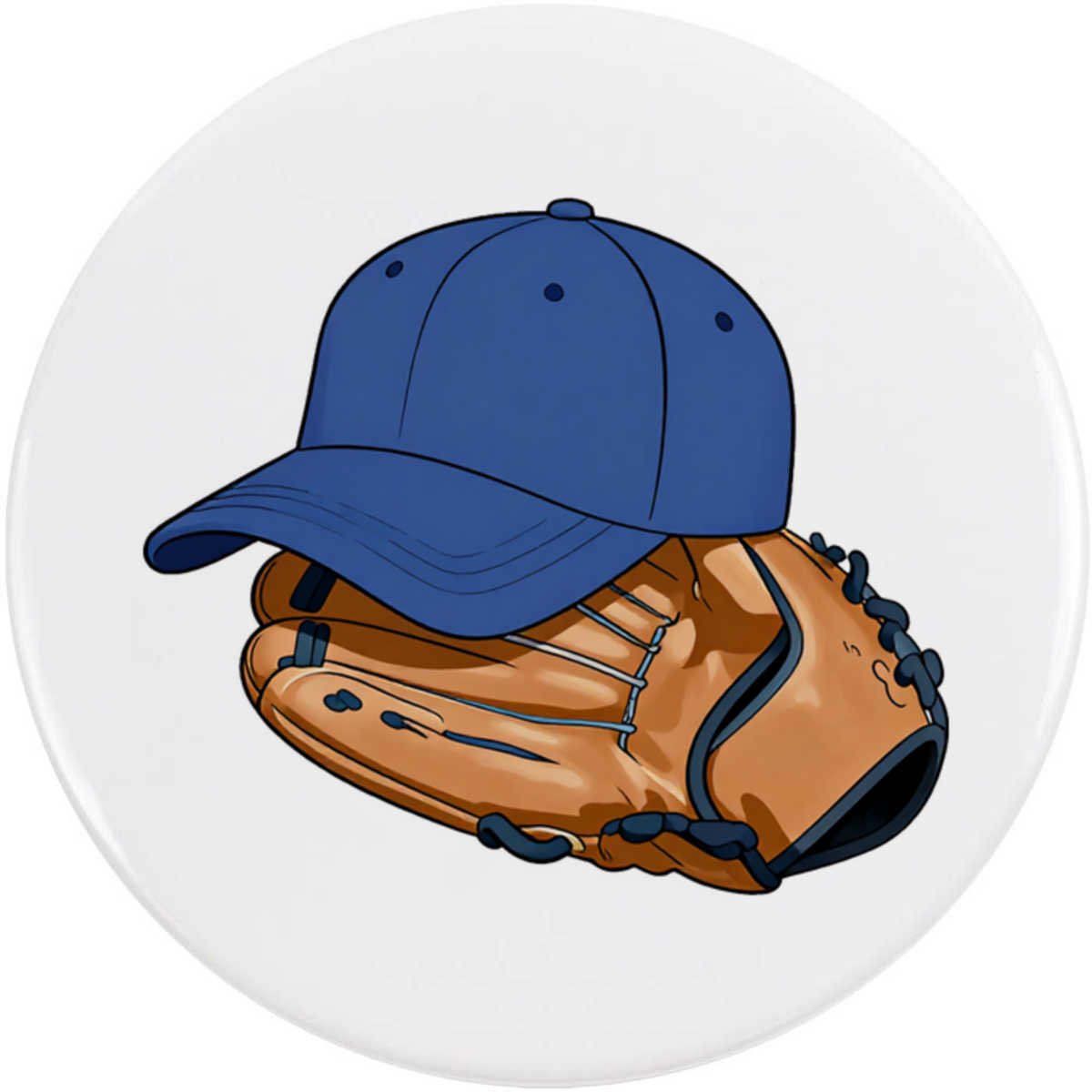 58mm 'Baseball Glove & Cap' Medium Button Pin Badge (BB00168471)