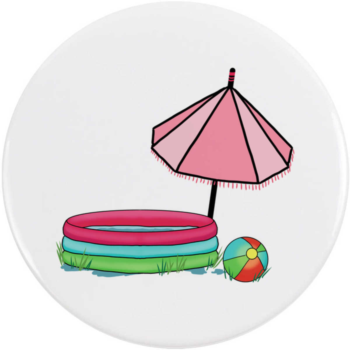 'Paddling Pool' Button Badge - 58mm - Pin Back / Lapel Badge for Clothes, Bags, Accessories and Gifts (BB00168594)