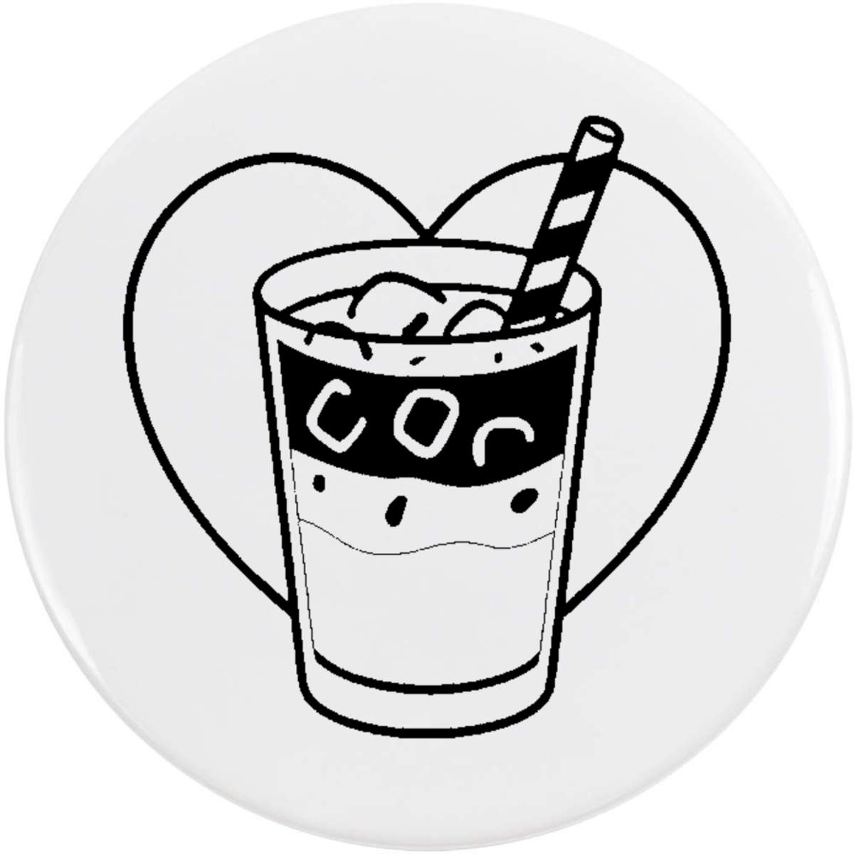 'Love Iced Coffee' Button Badge - 58mm - Pin Back / Lapel Badge for Clothes, Bags, Accessories and Gifts (BB00169344)