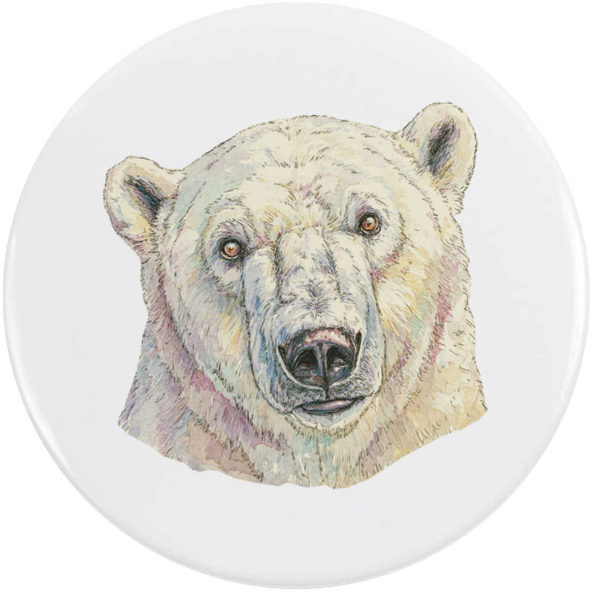 'Polar Bear Portrait' Button Badge - 58mm - Pin Back / Lapel Badge for Clothes, Bags, Accessories and Gifts (BB00170511)