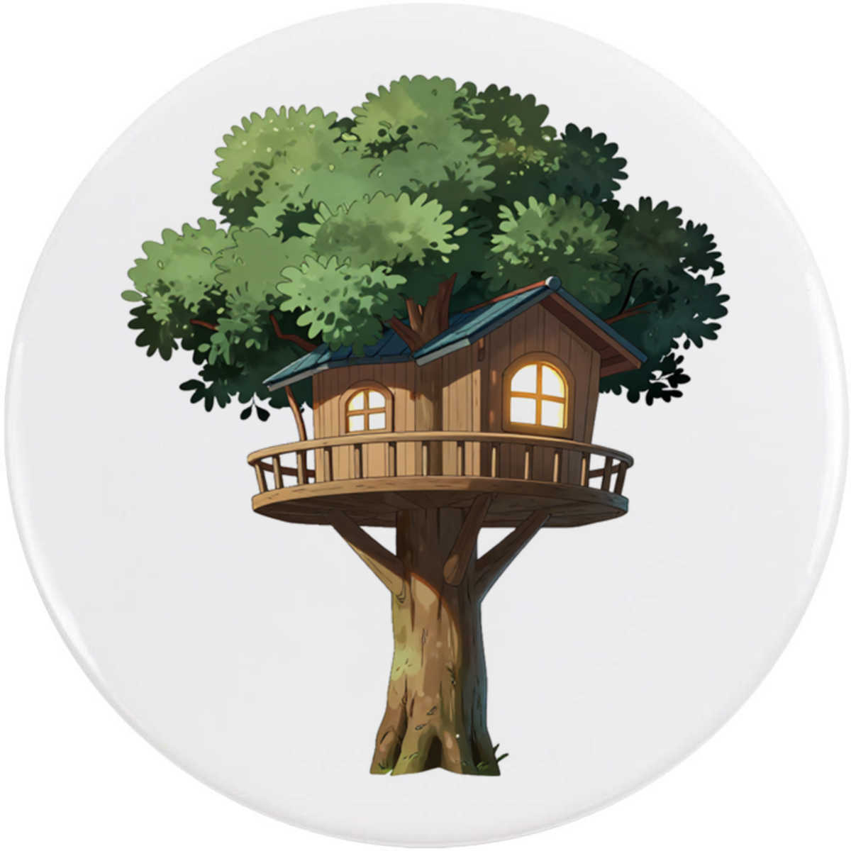 'Treehouse' Button Badge - 58mm - Pin Back / Lapel Badge for Clothes, Bags, Accessories and Gifts (BB00171020)