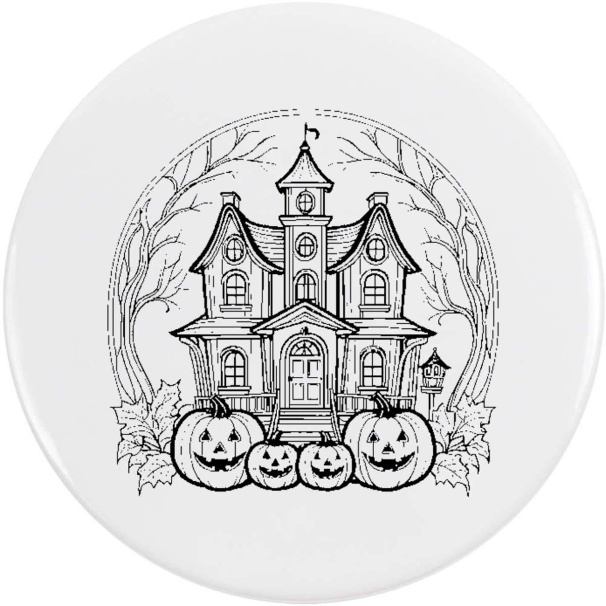 'Haunted House' Button Badge - 58mm - Pin Back / Lapel Badge for Clothes, Bags, Accessories and Gifts (BB00171056)