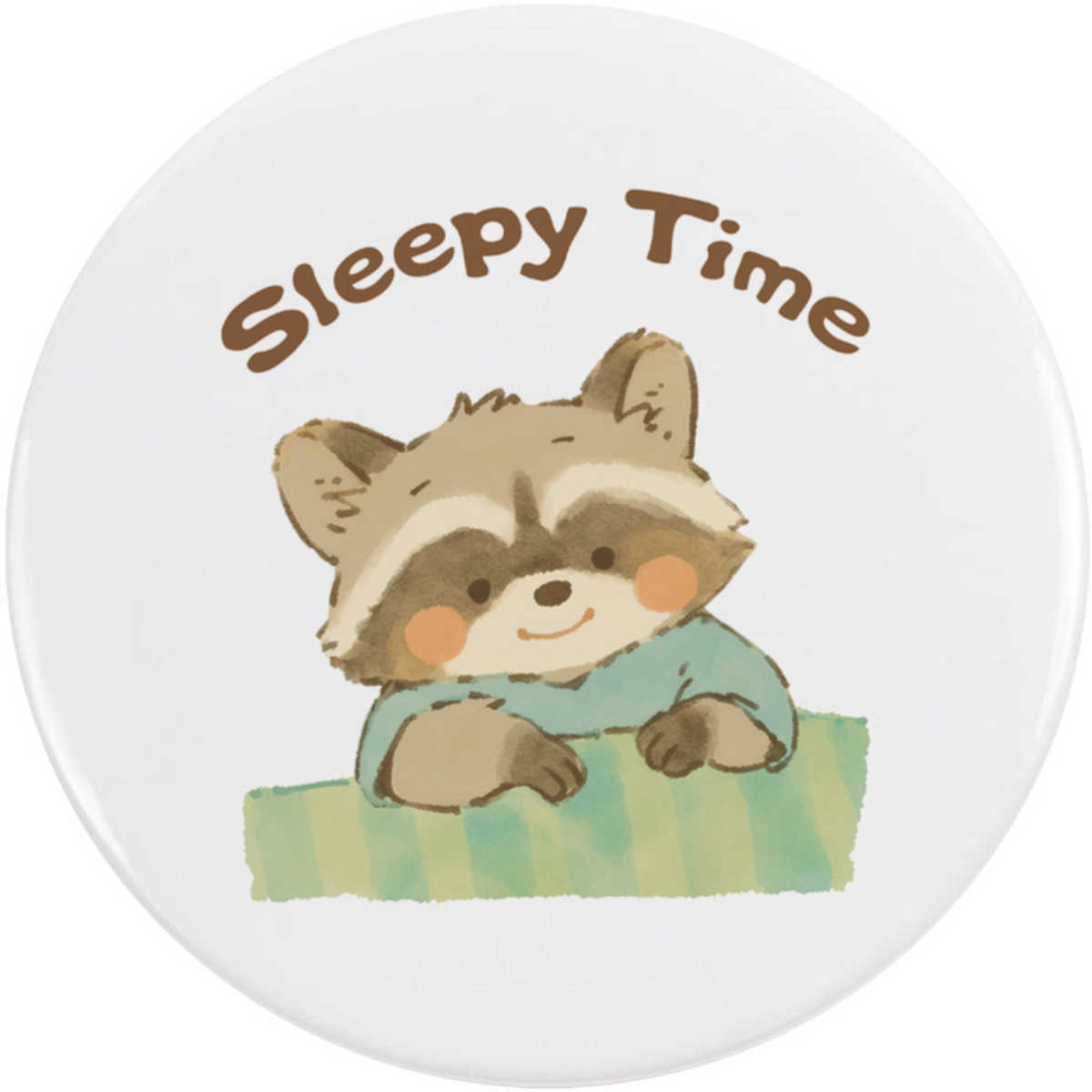 'Sleepy Time Raccoon' Button Badge - 58mm - Pin Back / Lapel Badge for Clothes, Bags, Accessories and Gifts (BB00171422)