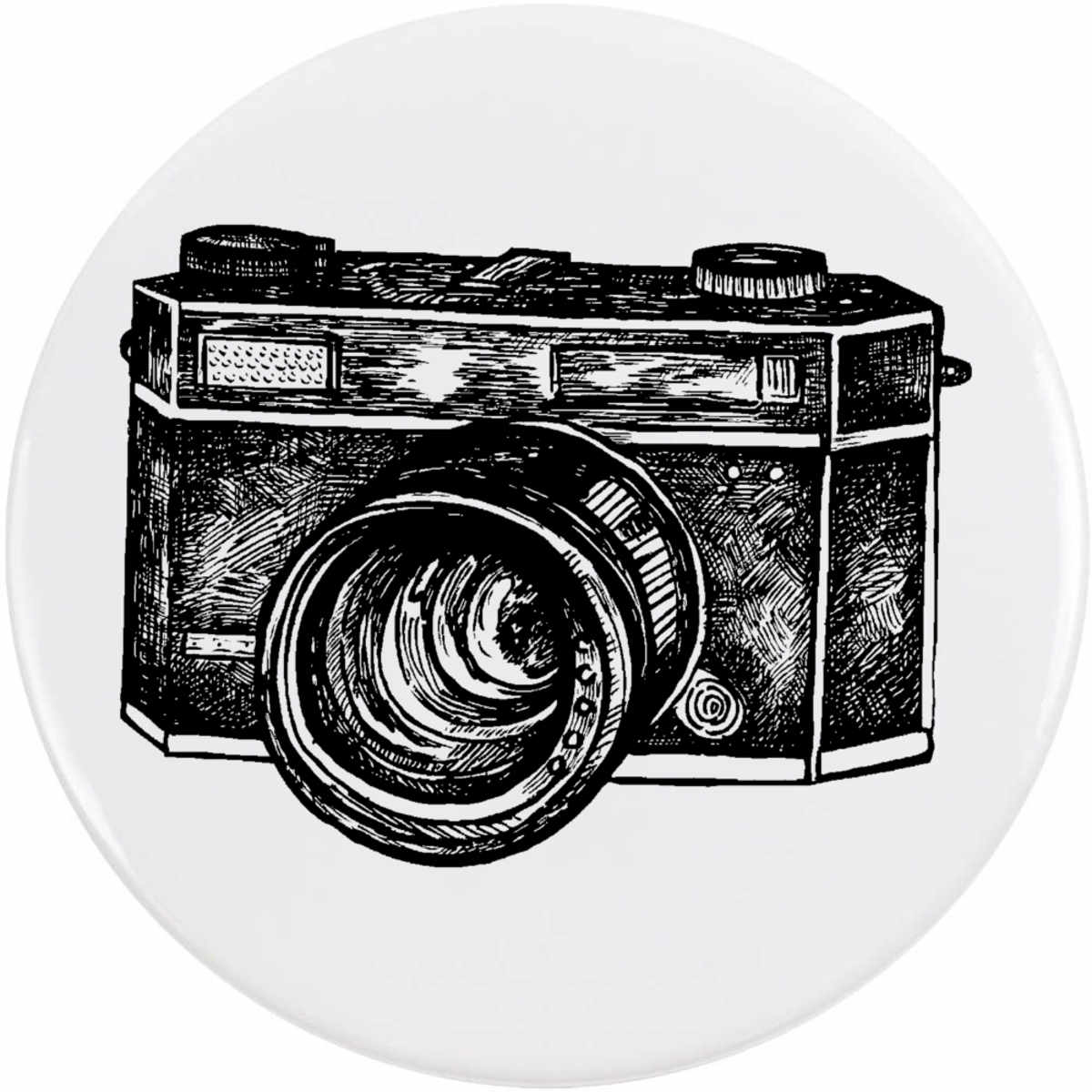 77mm 'Classic Camera' Large Button Pin Badge (BB00017770)
