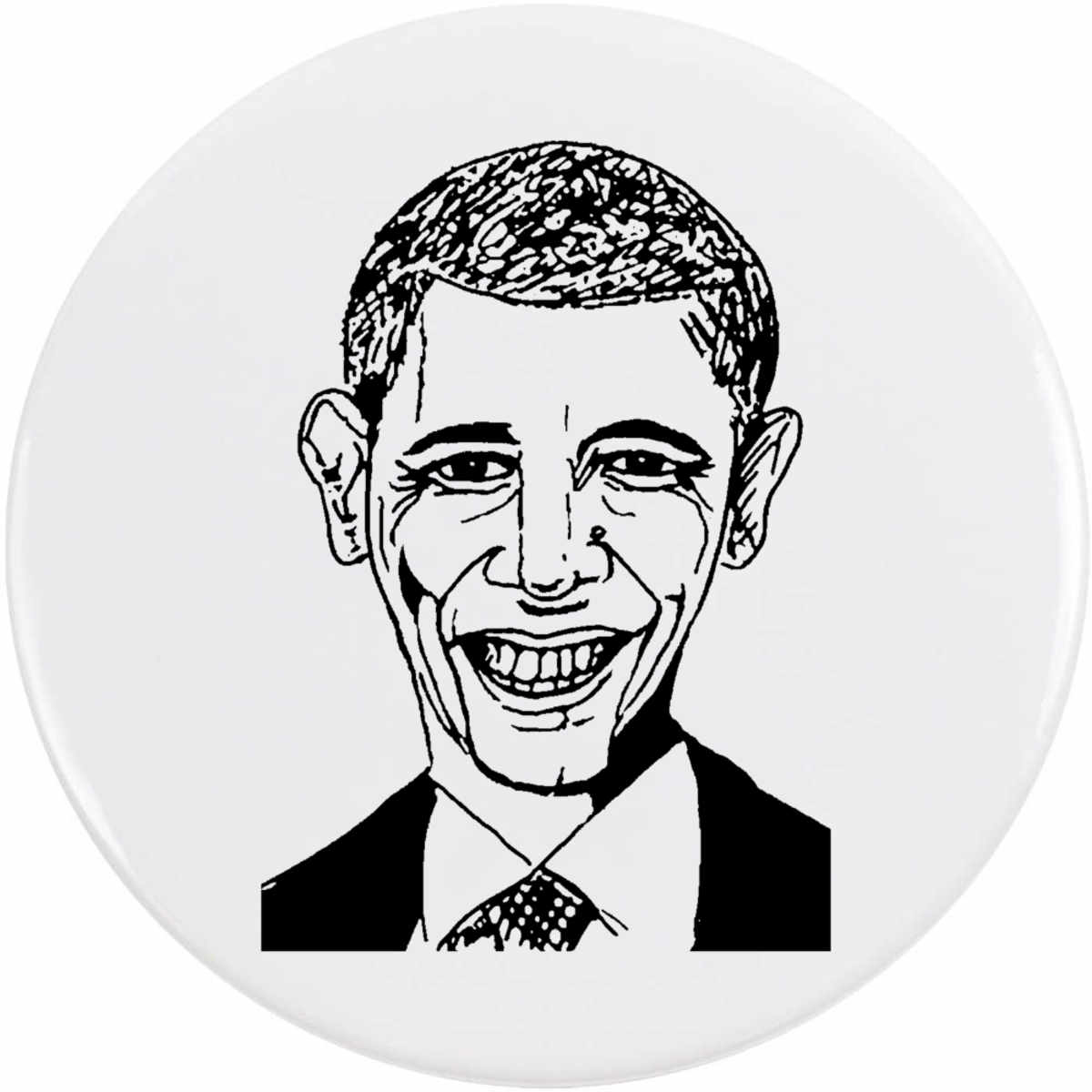 77mm 'Barack Obama' Large Button Pin Badge (BB00018371)