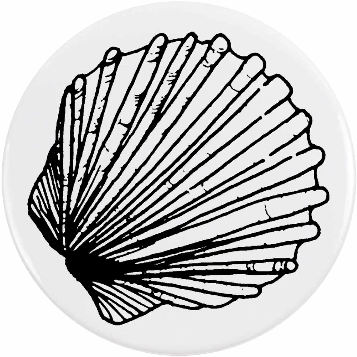 'Scallop Shell' Button Pin Badges (BB014519)
