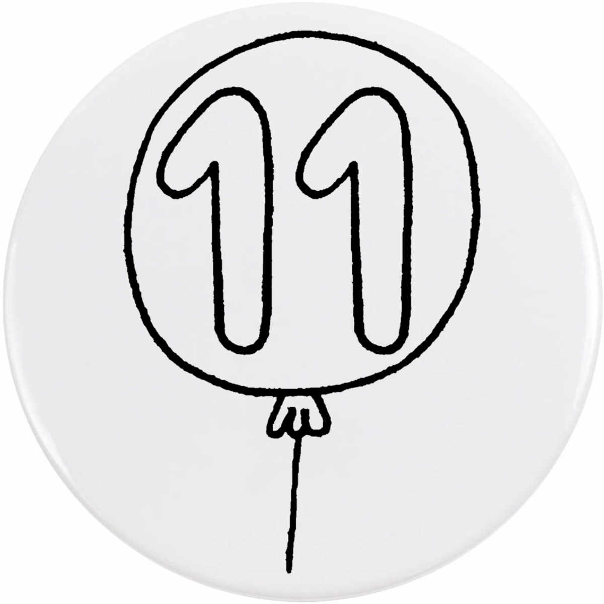 77mm 'Number 11 Balloon' Large Button Pin Badge (BB00034926)