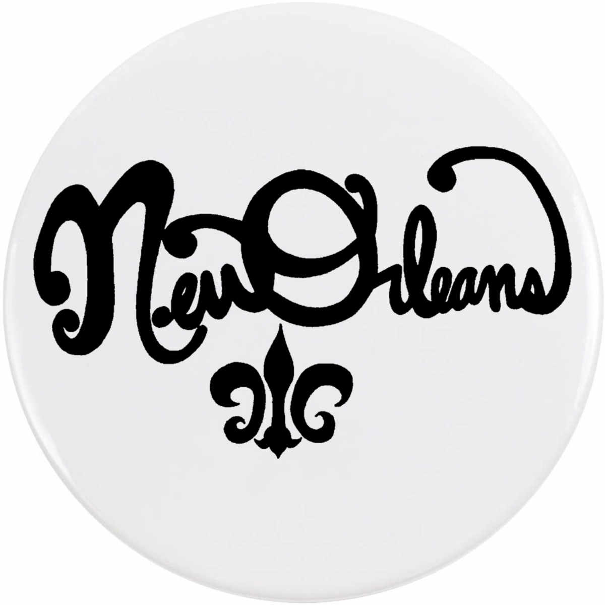 'New Orleans Text' Button / Lapel Badges - Pin Back Badges for Clothes, Bags, Accessories and Gifts (BB015225)
