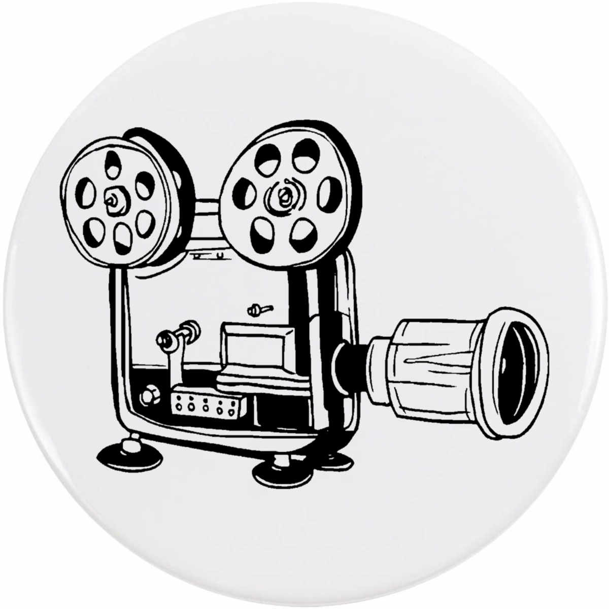 'Vintage Film Camera' Button Badge - 77mm - Pin Back / Lapel Badge for Clothes, Bags, Accessories and Gifts (BB00036460)