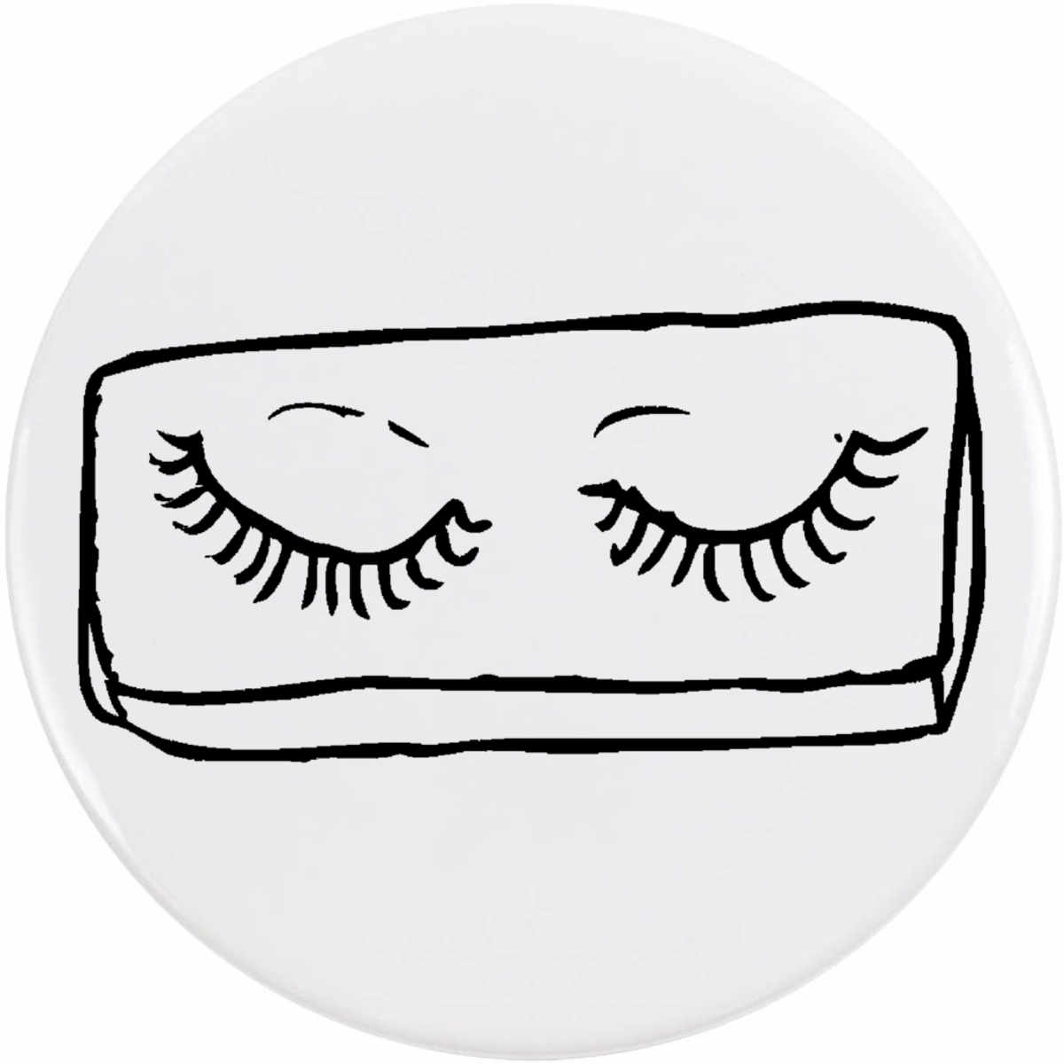 77mm 'False Eyelashes' Large Button Pin Badge (BB00037247)