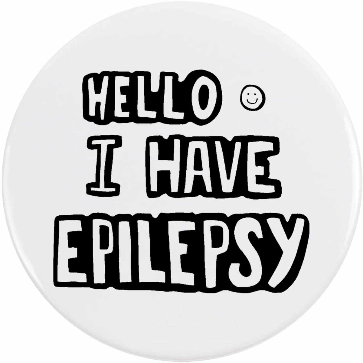'Epilepsy Greeting' Button Badge - 77mm - Pin Back / Lapel Badge for Clothes, Bags, Accessories and Gifts (BB00038190)
