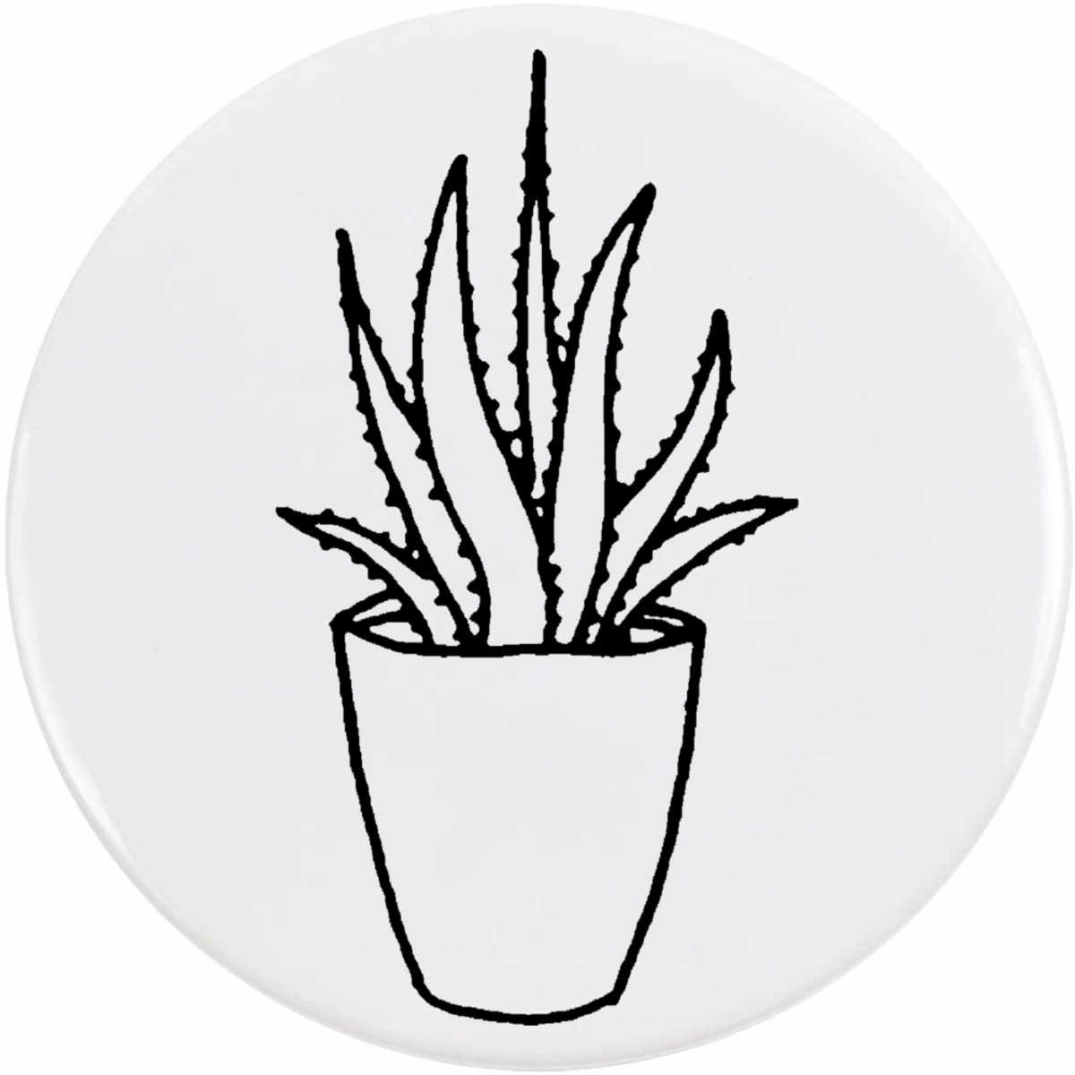 77mm 'Aloe Vera Plant' Large Button Pin Badge (BB00043656)