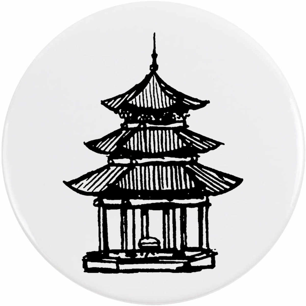 'Pagoda' Button Pin Badges (BB018711)