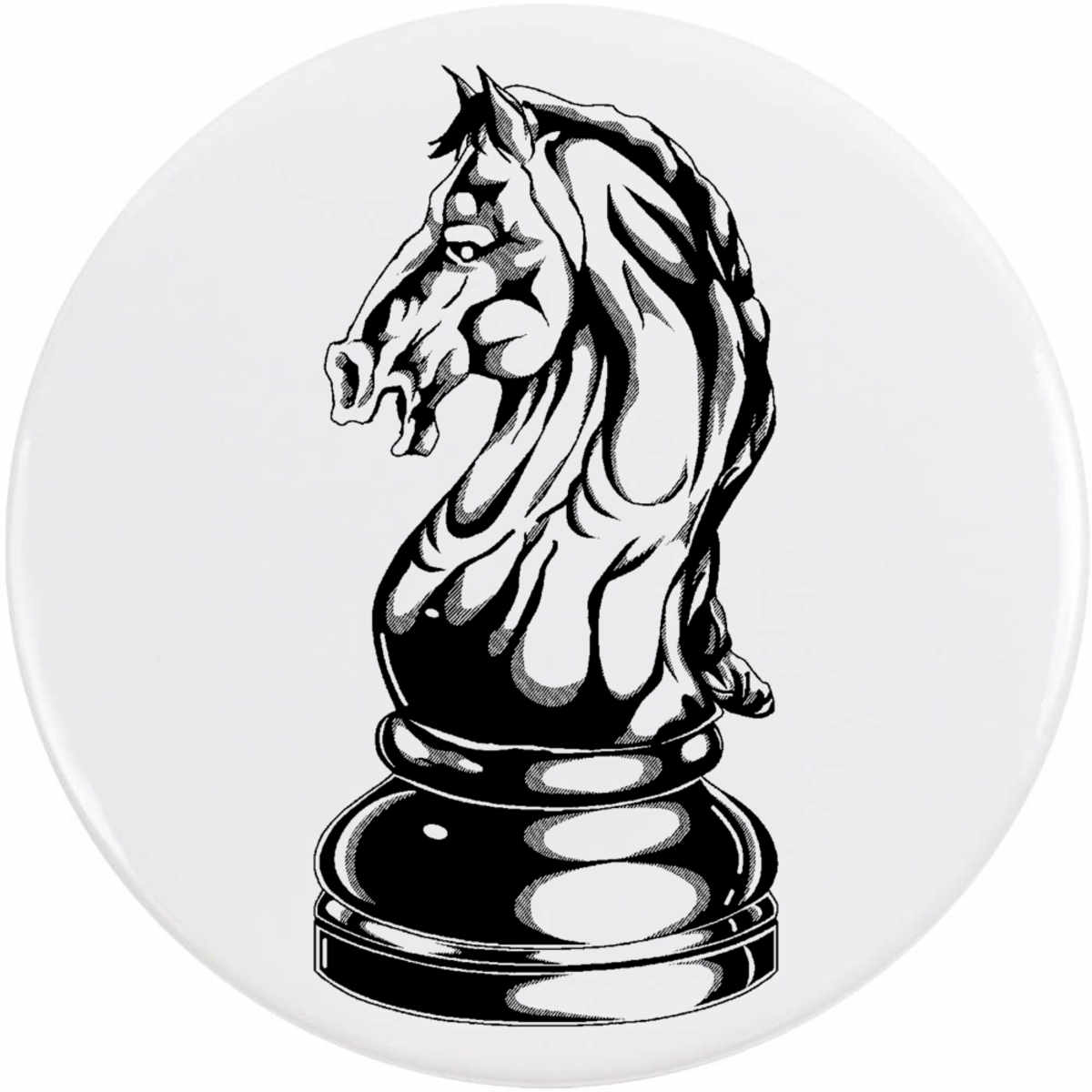 'Knight Chess Piece' Button Pin Badges (BB020256)