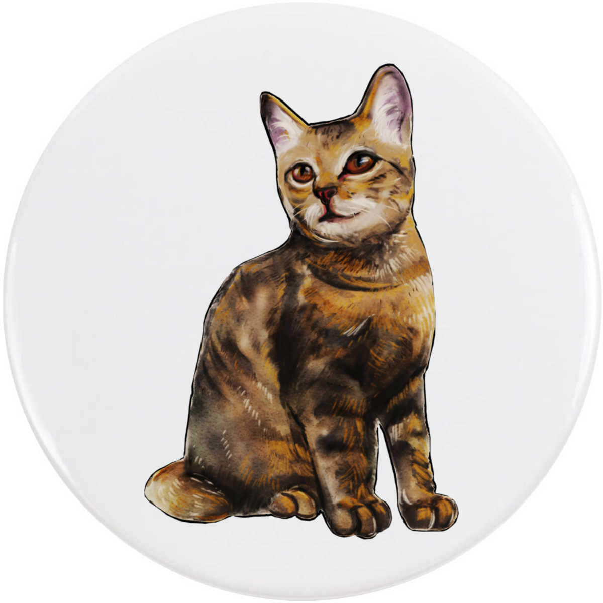 77mm 'Tabby Cat' Large Button Pin Badge (BB00053423)