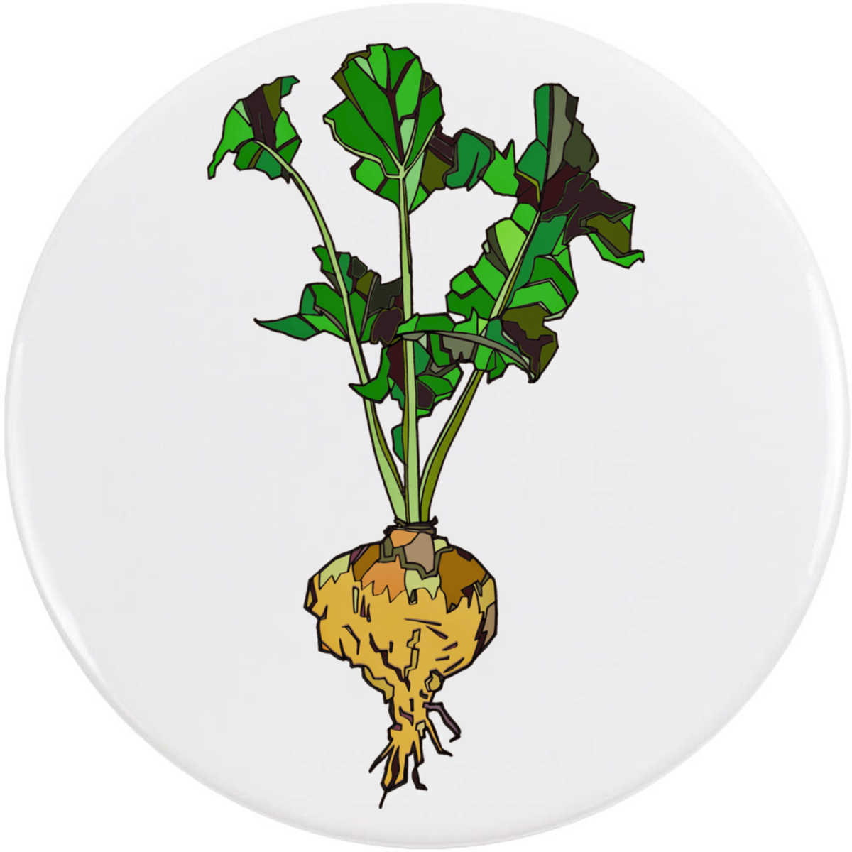 'Turnip' Button Badge - 77mm - Pin Back / Lapel Badge for Clothes, Bags, Accessories and Gifts (BB00059878)