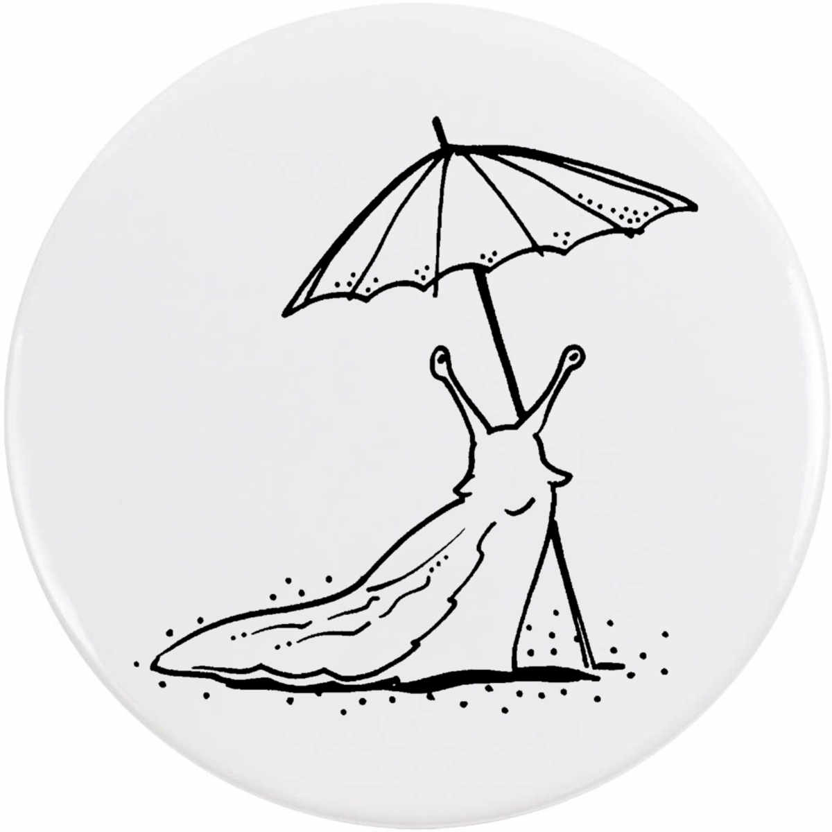 77mm 'Umbrella Slug' Large Button Pin Badge (BB00061346)