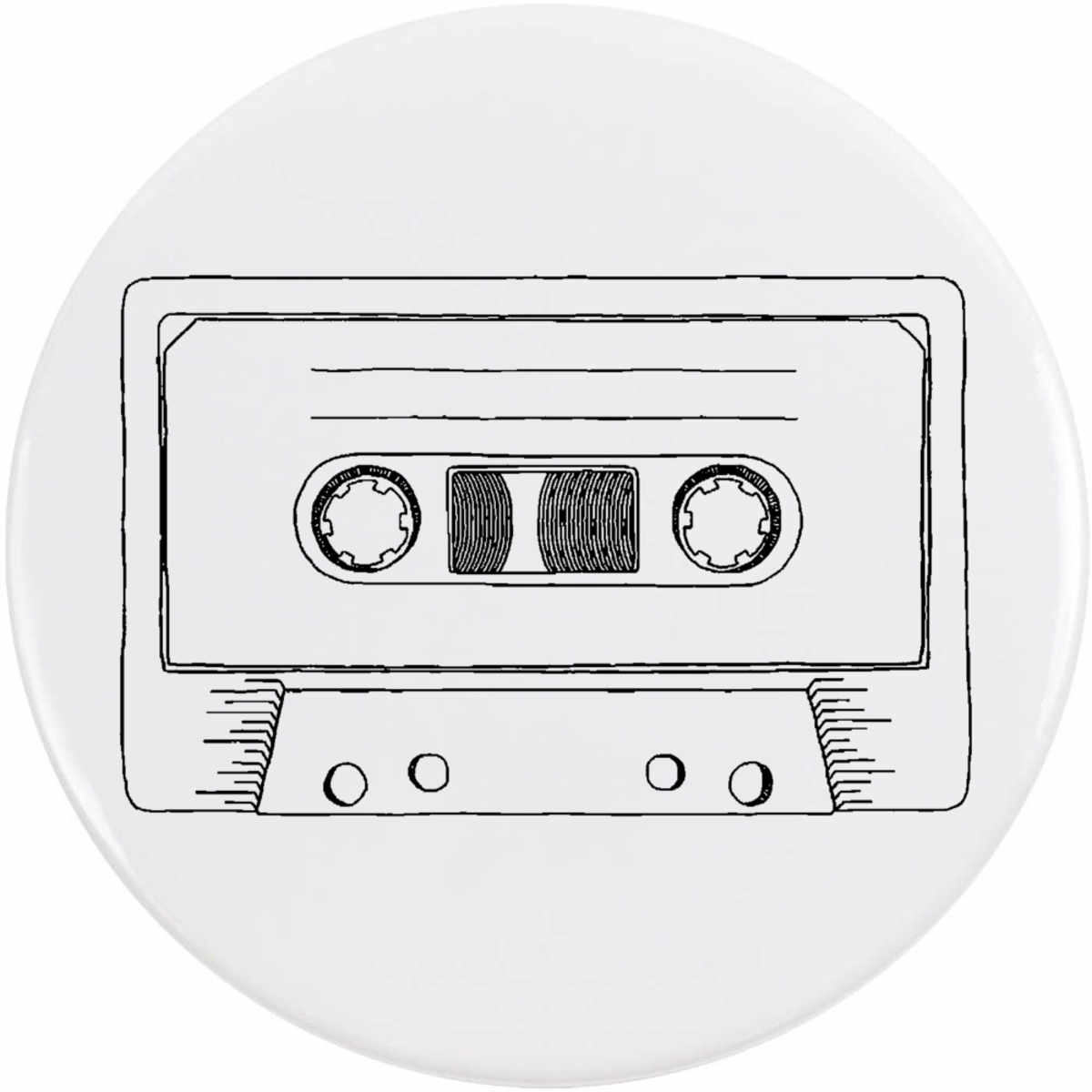 77mm 'Cassette Tape' Large Button Pin Badge (BB00067744)