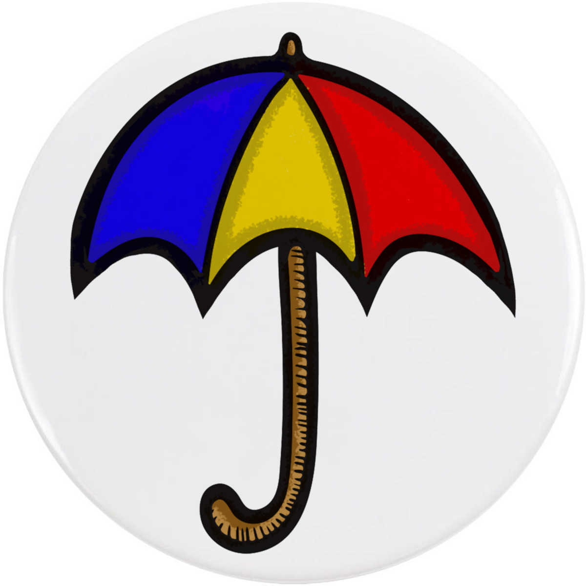 77mm 'Colourful Umbrella' Large Button Pin Badge (BB00068692)
