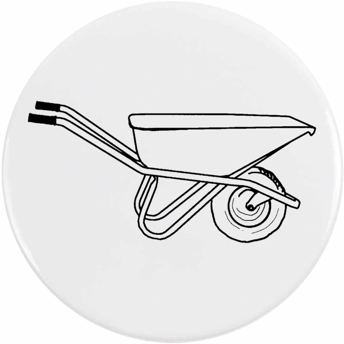 77mm 'Wheelbarrow' Large Button Pin Badge (BB00070659)
