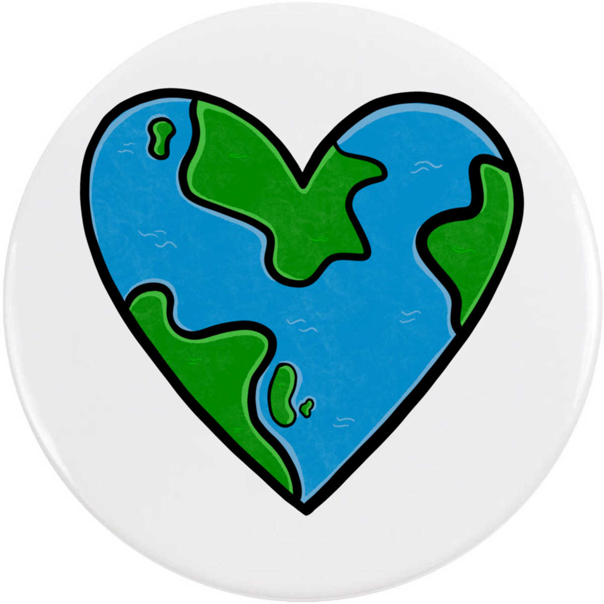 'Earth Heart' Button Pin Badges (BB027946)