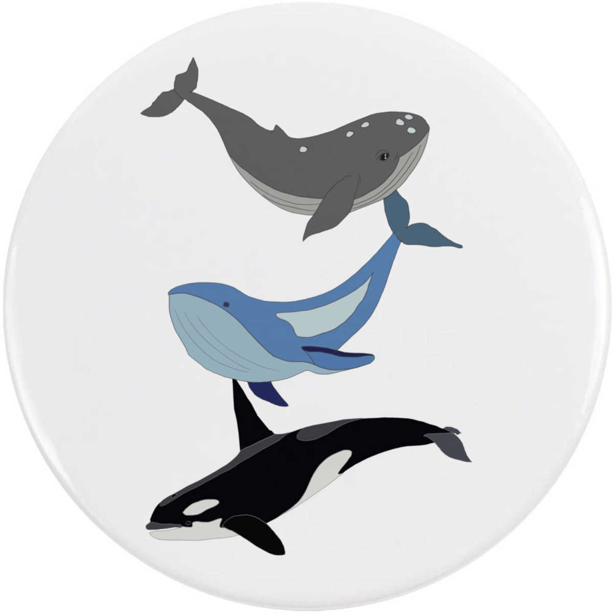 'Swimming Whales' Button Pin Badges (BB029230)