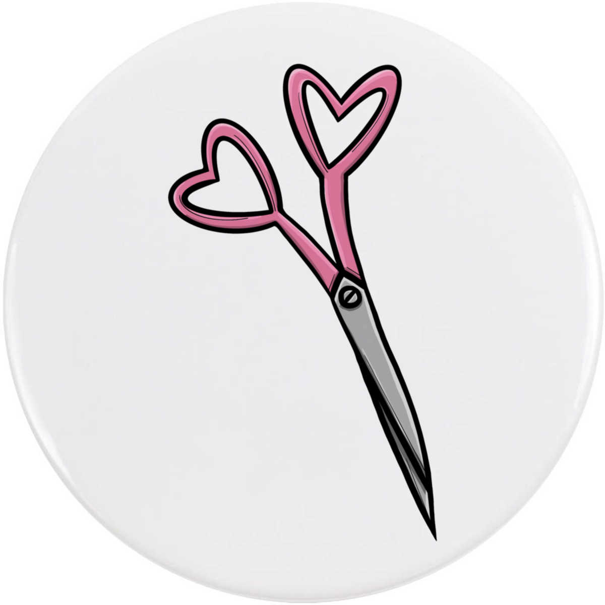 'Heart Scissors' Button Pin Badges (BB030297)