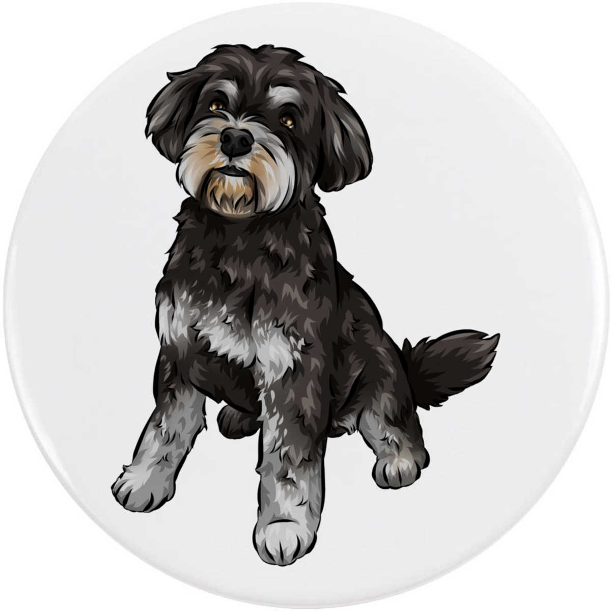 'Miniature Schnauzer' Button Badge - 77mm - Pin Back / Lapel Badge for Clothes, Bags, Accessories and Gifts (BB00081318)