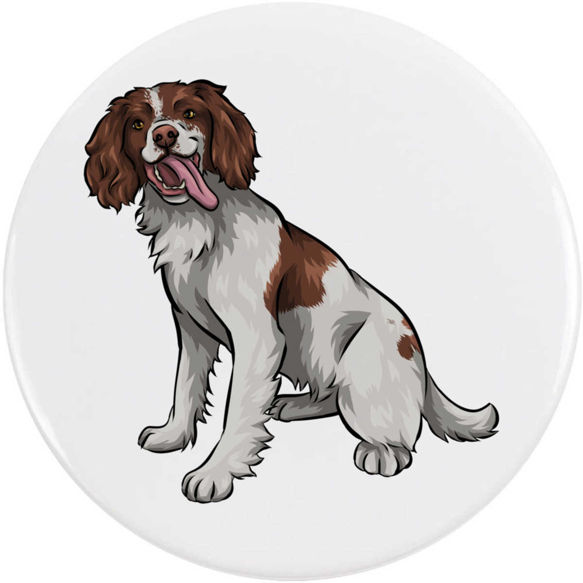 77mm 'Springer Spaniel' Large Button Pin Badge (BB00082568)