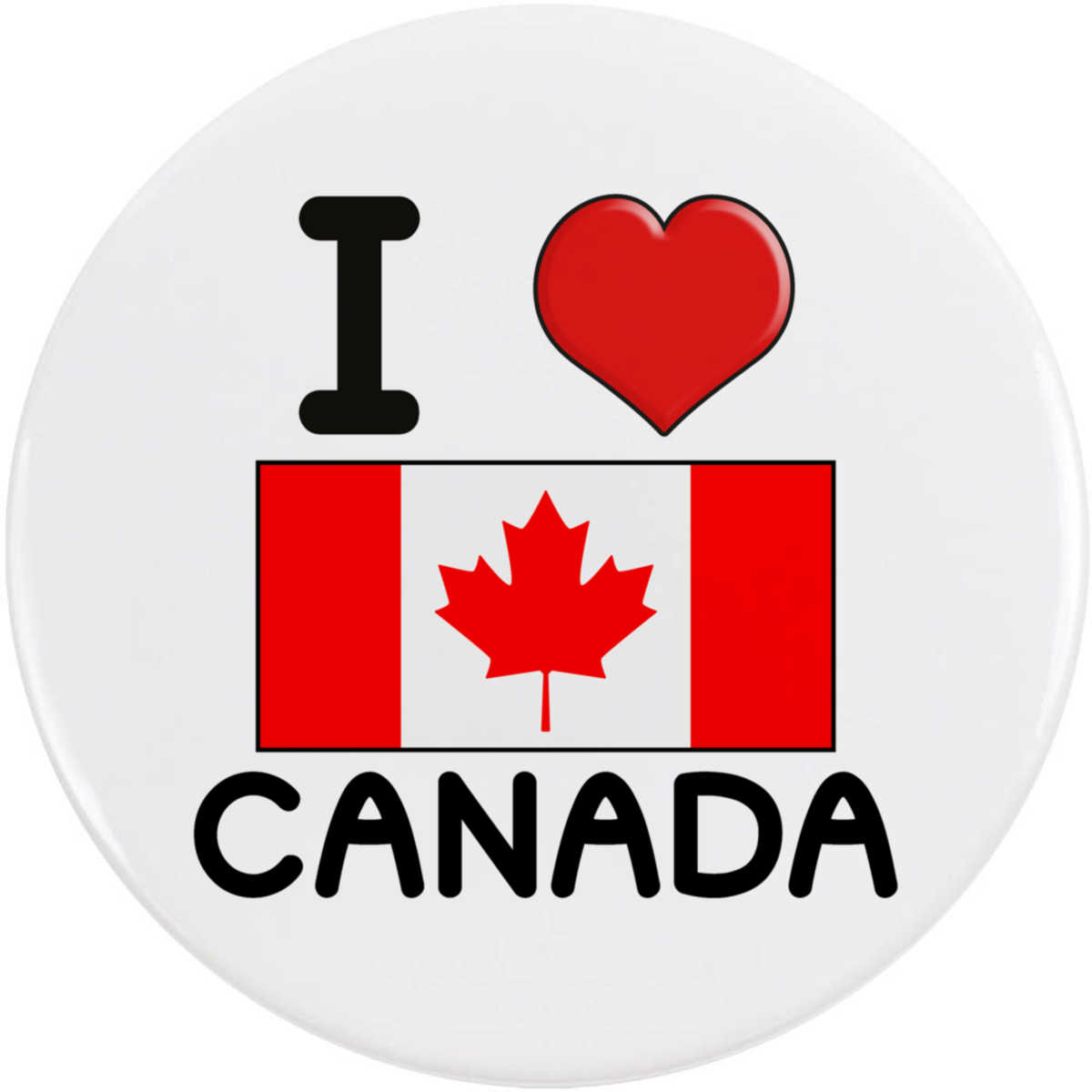 77mm 'I Love Canada' Large Button Pin Badge (BB00084644)