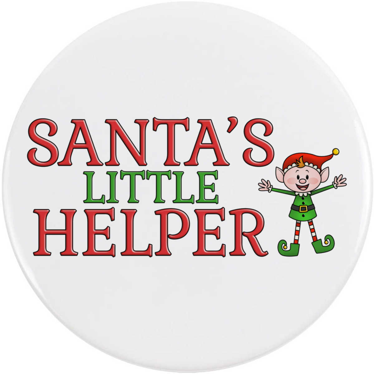 'Santa's Little Helper' Button Pin Badges (BB032731)