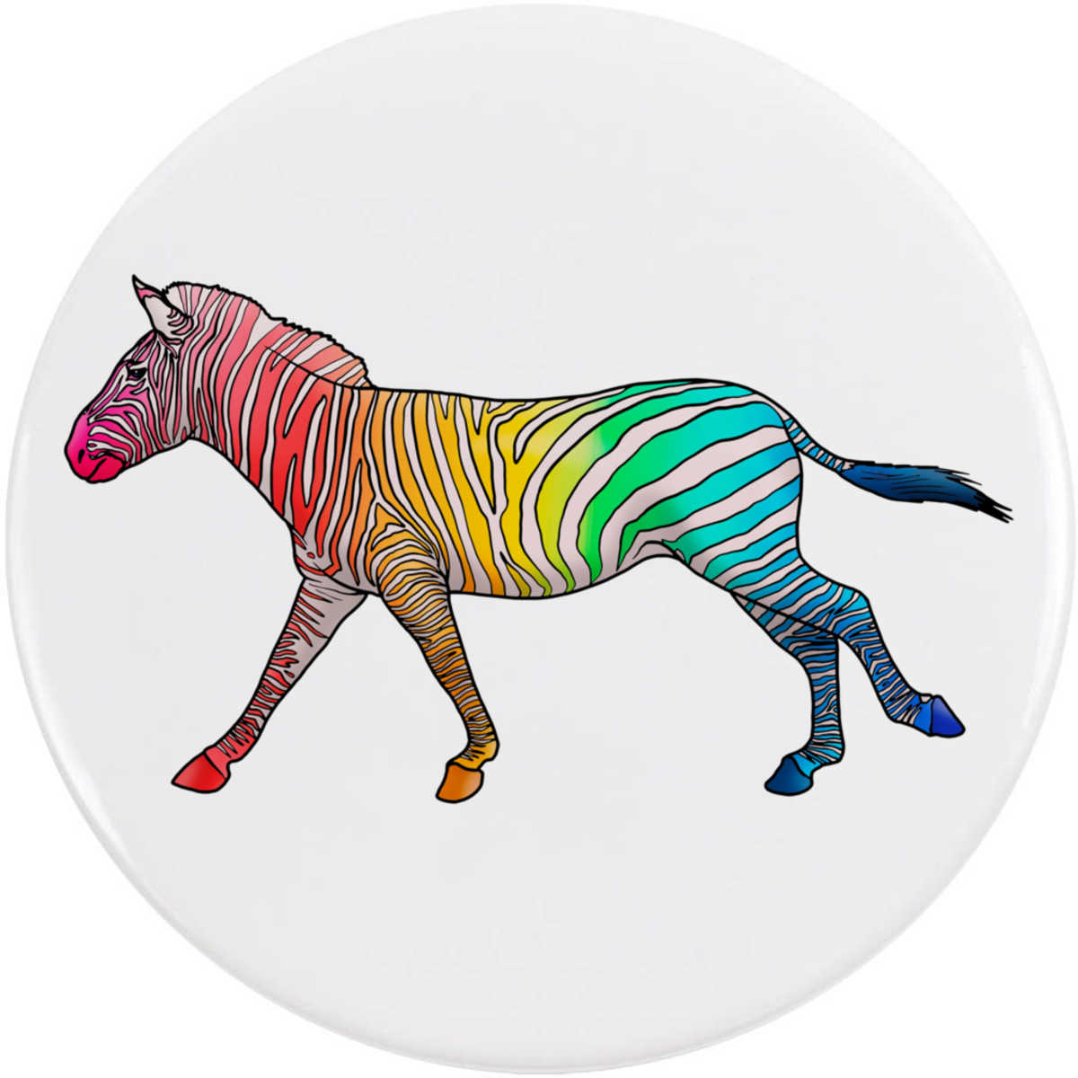 'Rainbow Zebra' Button Pin Badges (BB034745)