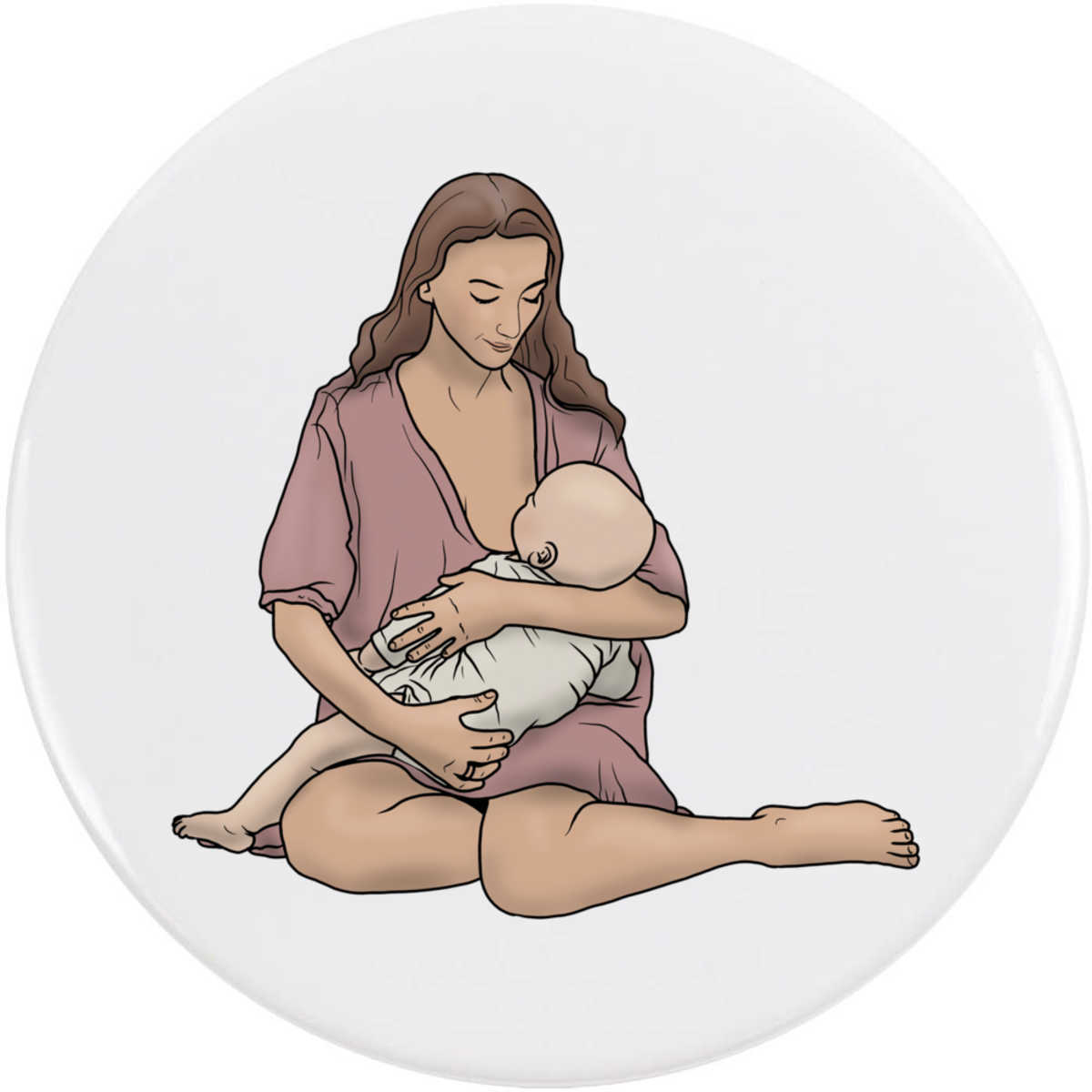 77mm 'Breastfeeding Mother' Large Button Pin Badge (BB00090803)