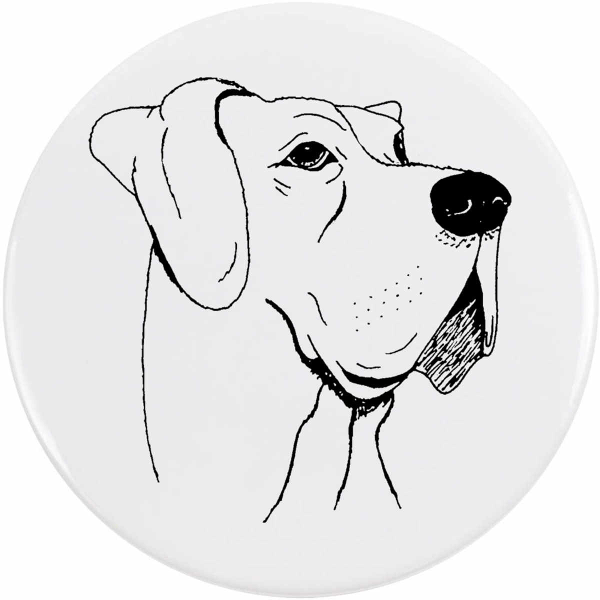 'Great Dane Head' Button Pin Badges (BB036565)