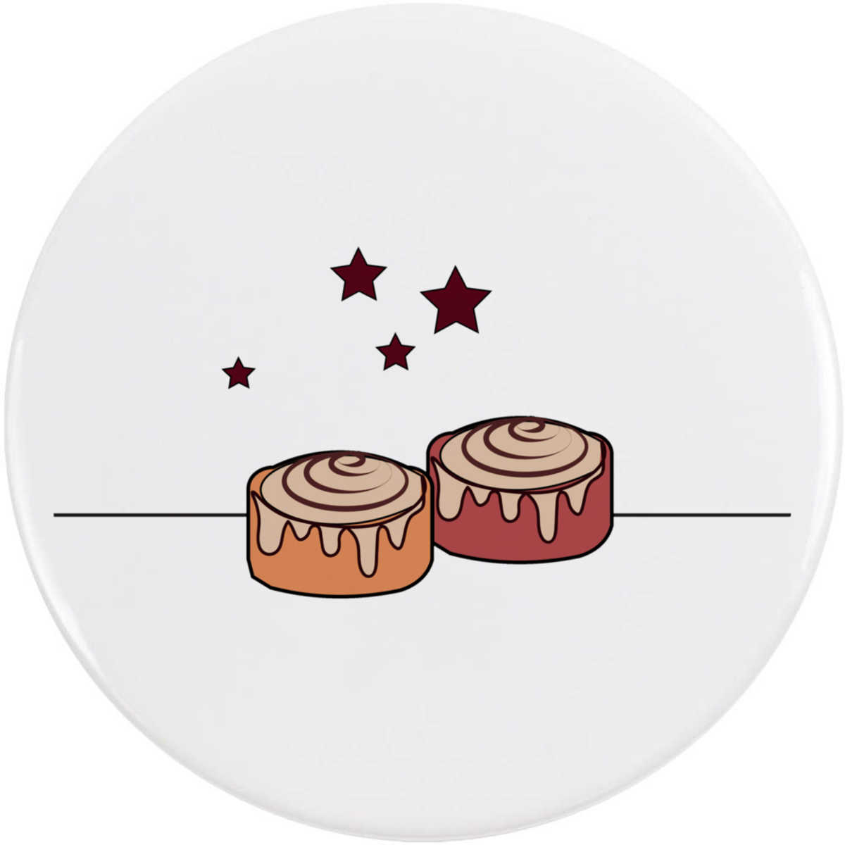 'Cinnamon Rolls' Button / Lapel Badges - Pin Back Badges for Clothes, Bags, Accessories and Gifts (BB037147)