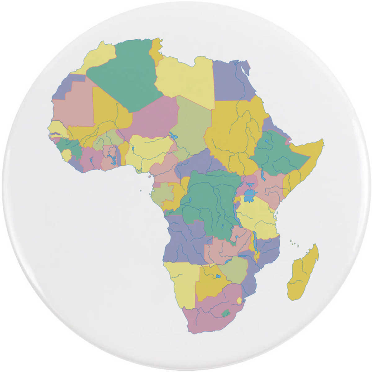 77mm 'Map Of Africa' Large Button Pin Badge (BB00099525)