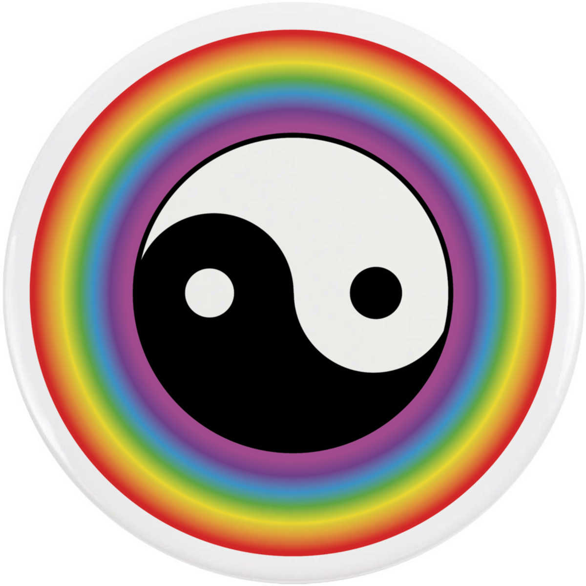'Yin Yang Symbol' Button Badge - 77mm - Pin Back / Lapel Badge for Clothes, Bags, Accessories and Gifts (BB00105732)