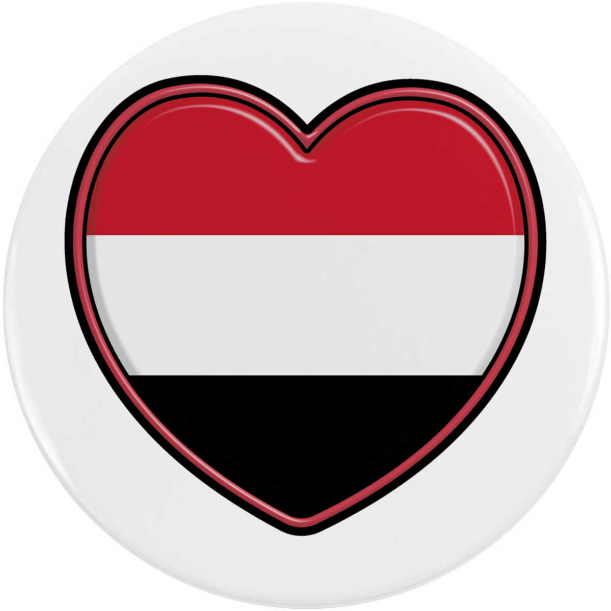 77mm 'Yemen Flag Heart' Large Button Pin Badge (BB00108781)