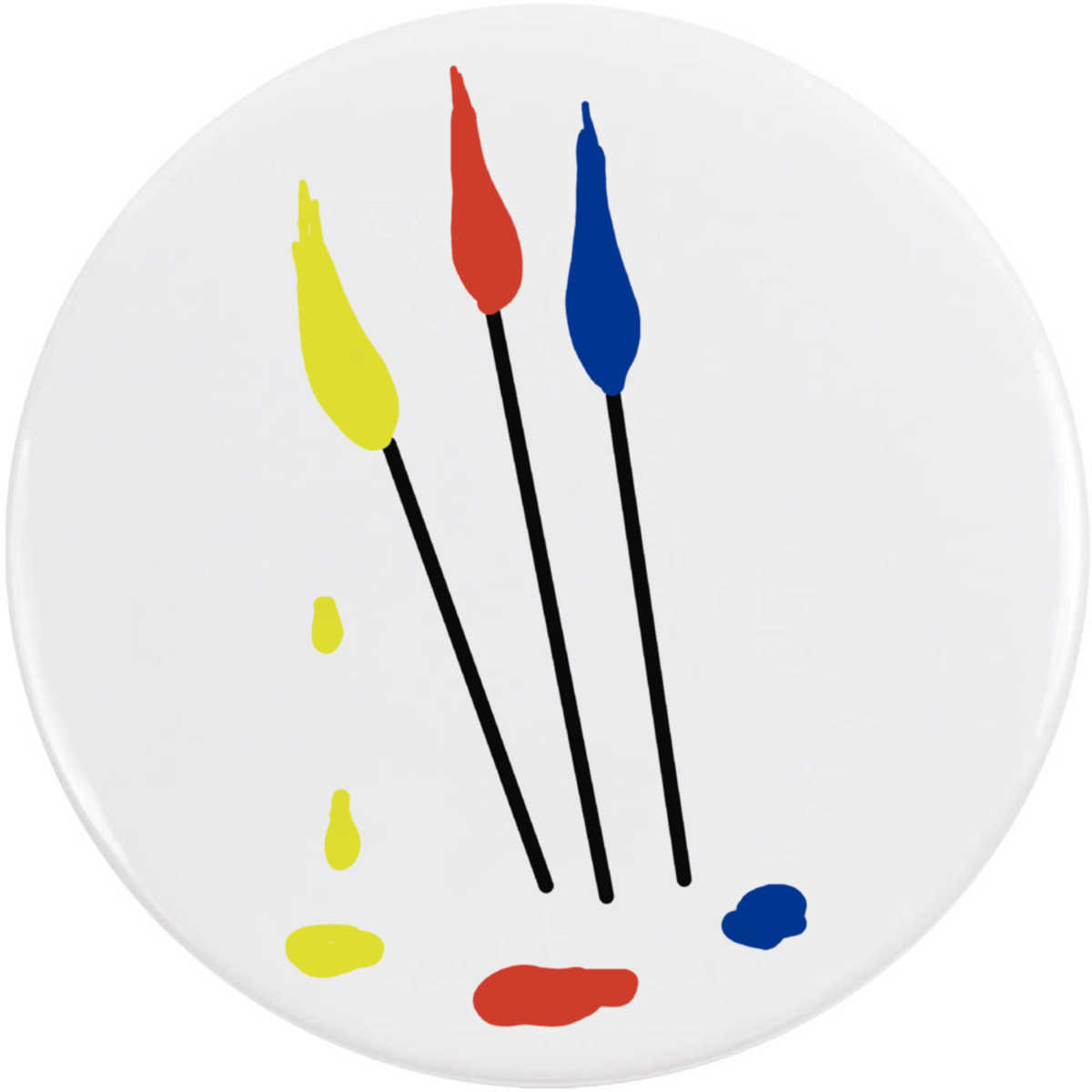 77mm 'Paint brushes' Large Button Pin Badge (BB00110405)
