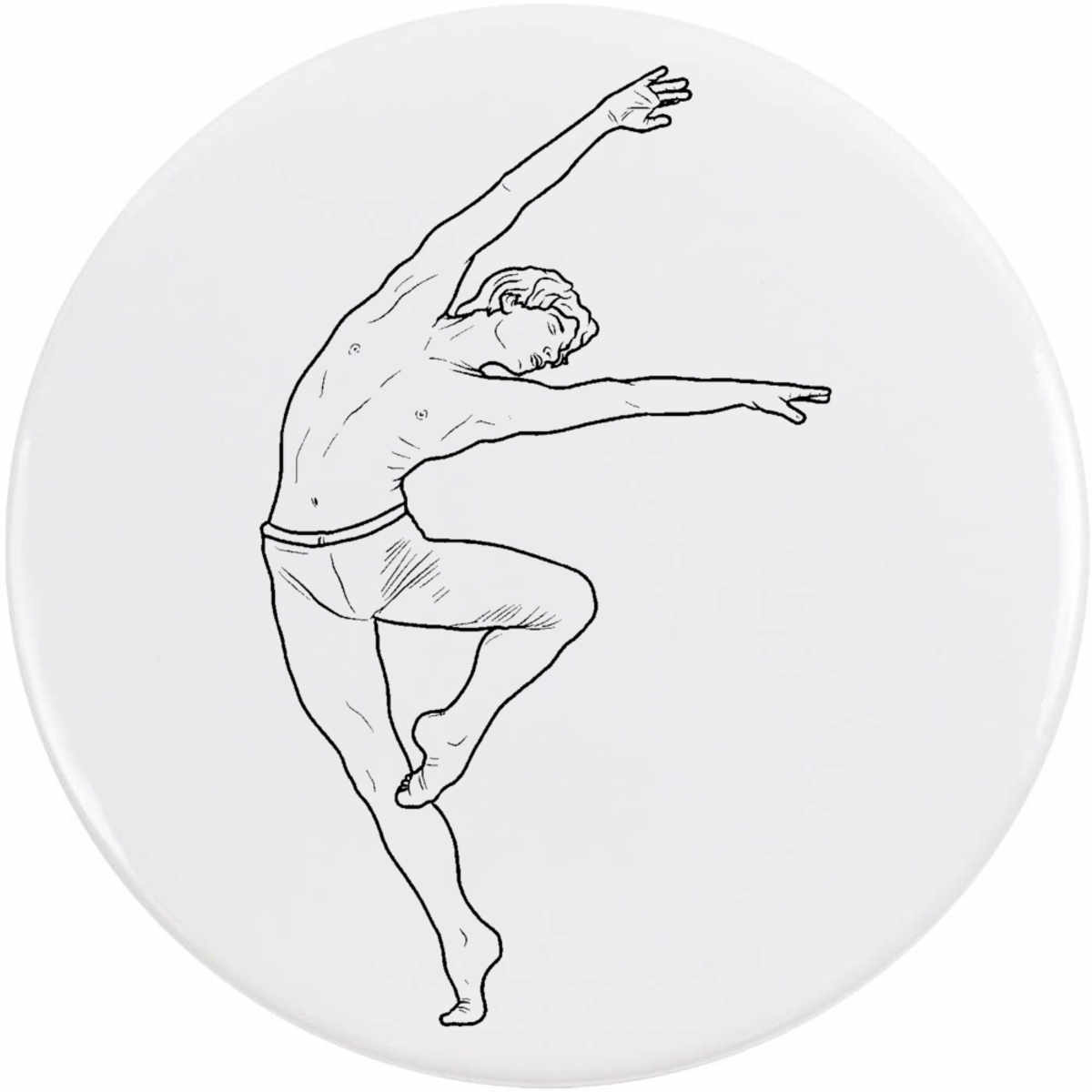 'Male Ballet Dancer' Button / Lapel Badges - Pin Back Badges for Clothes, Bags, Accessories and Gifts (BB042407)